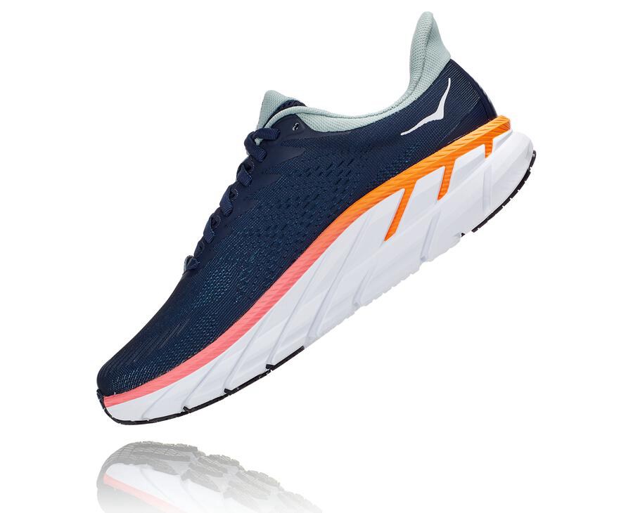 Hoka One One Løbesko Dame - Clifton 7 - Mørkeblå/Hvide - 670458ADF